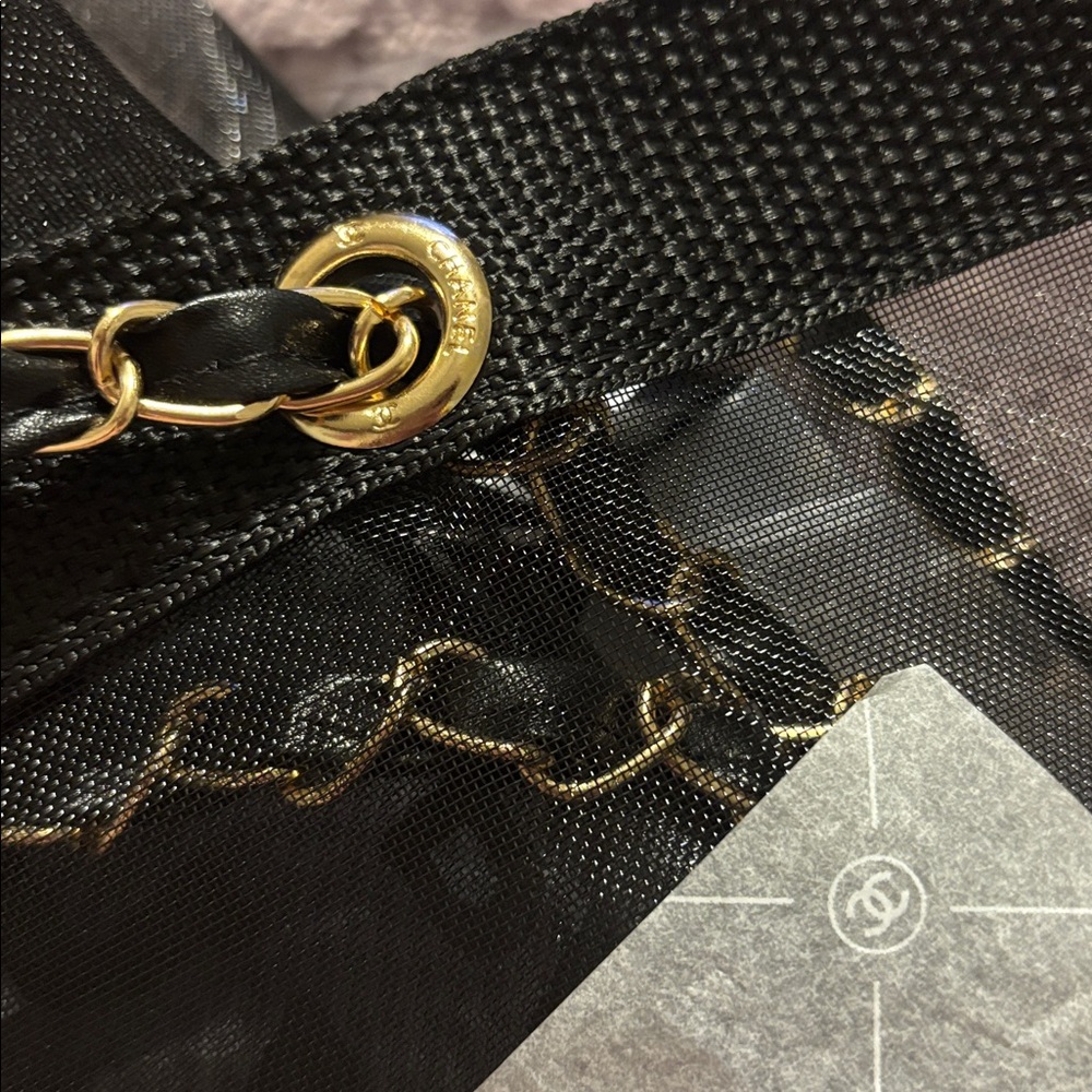 CC Black Mesh Tote with Pouch - Picture 3 of 9